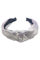 PULSE Knot Top Hairband with Pearl Detail Lilac front view