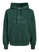 JACK & JONES Frederiksberg Monogram Sweat Hoodie in Pine Grove front view