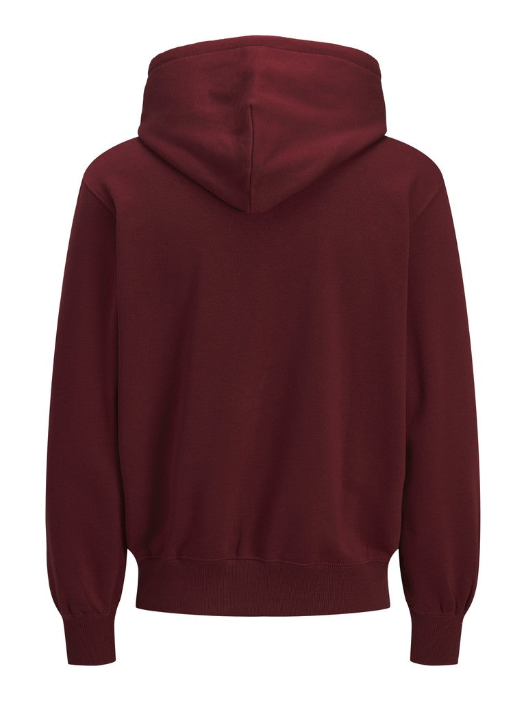 JACK & JONES Frederiksberg Monogram Sweat Hoodie in Chocolate truffle back view