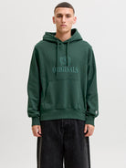 JACK & JONES Frederiksberg Monogram Sweat Hoodie in Pine Grove front model view