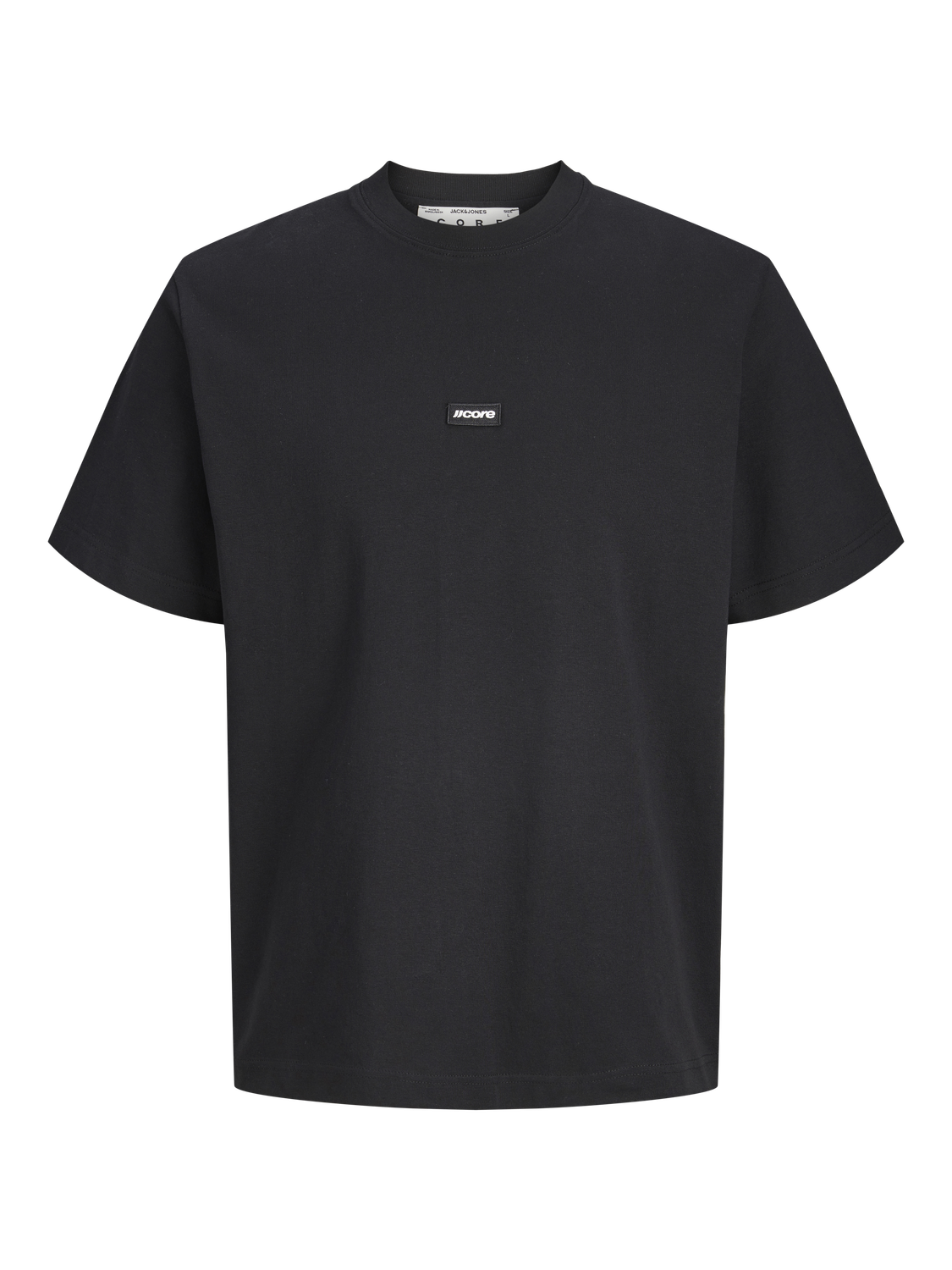JACK & JONES Club Small Badge T-Shirt in Black front view