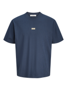 JACK & JONES Club Small Badge T-Shirt in Outer Space front view