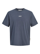 JACK & JONES Club Back Script Crew Neck Tee in Outer Space front view
