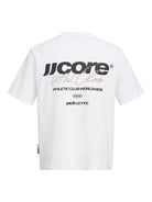 JACK & JONES Club Back Script Crew Neck Tee in Bright White back view