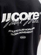JACK & JONES Club Back Script Crew Neck Tee in Black back logo print detail