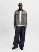 JACK & JONES Club Back Script Crew Neck Tee in Bright White full length model view