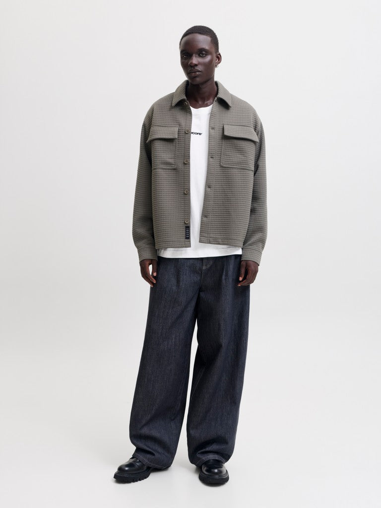 JACK & JONES Club Back Script Crew Neck Tee in Bright White full length model view