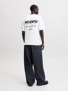 JACK & JONES Club Back Script Crew Neck Tee in Bright White back print detail