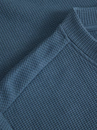 JACK & JONES Fusion Waffle Brand Sweatshirt Crew Neck in Orion Blue textured fabric detail