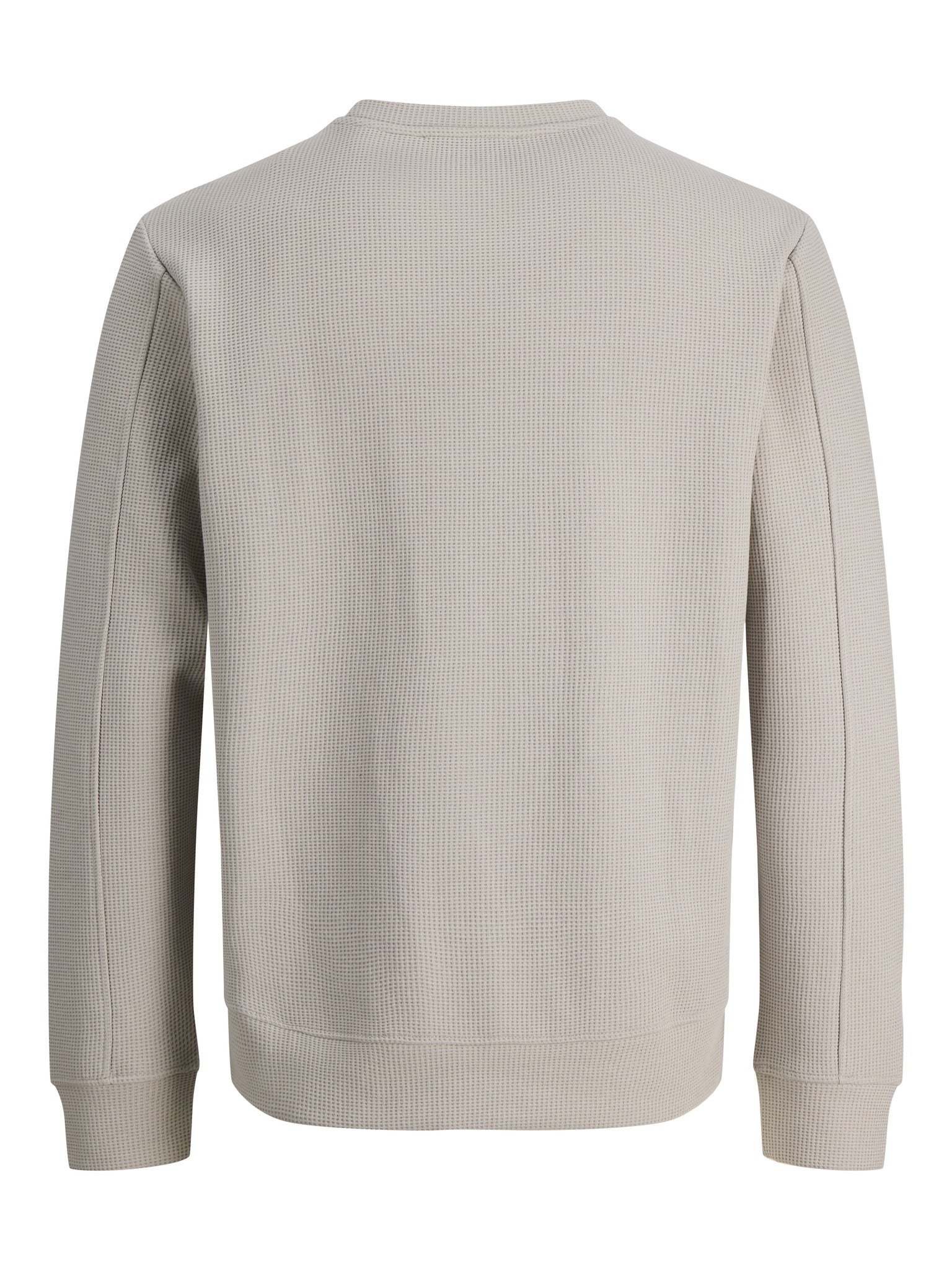 JACK & JONES Fusion Waffle Brand Sweatshirt Crew Neck in Dove back view