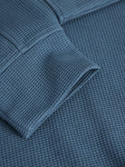 JACK & JONES Fusion Waffle Brand Sweatshirt Crew Neck in Orion Blue waffle texture detail
