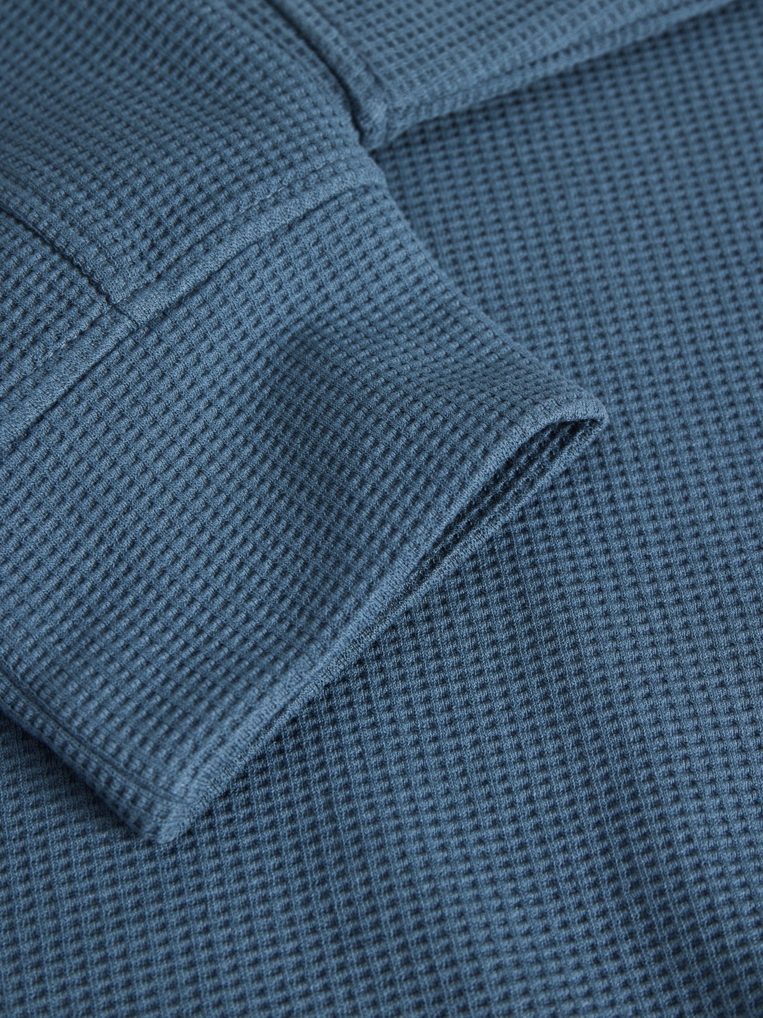 JACK & JONES Fusion Waffle Brand Sweatshirt Crew Neck in Orion Blue waffle texture detail