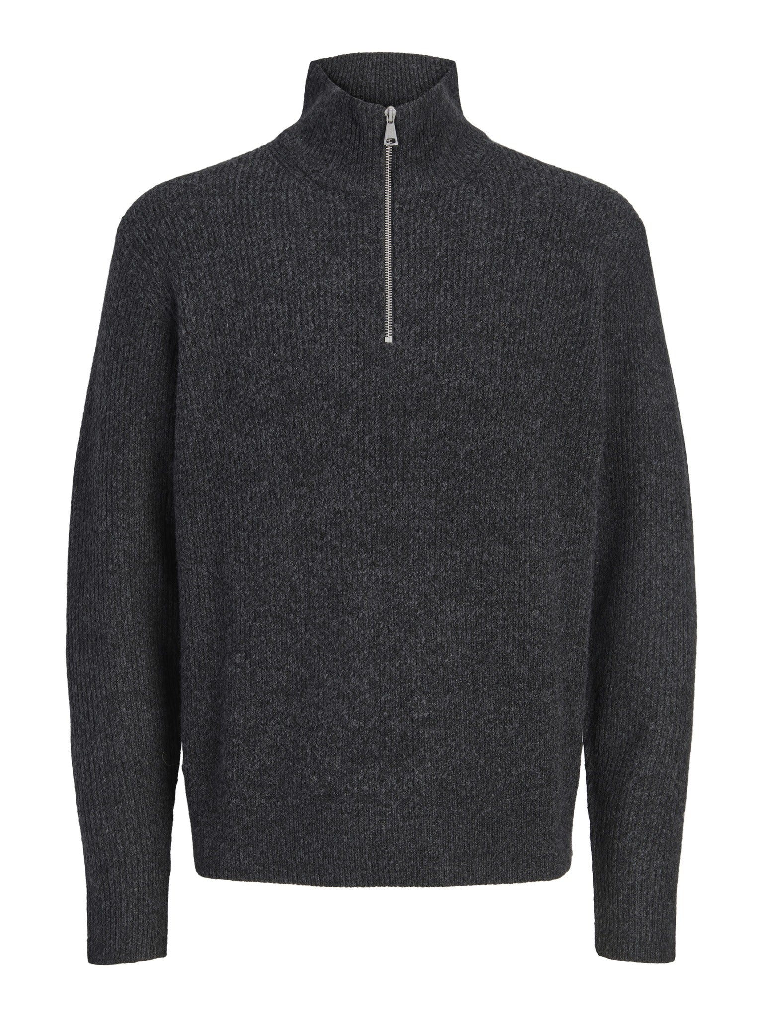 JACK & JONES Frederiksberg Ollie Knit Half Zip in Black front view