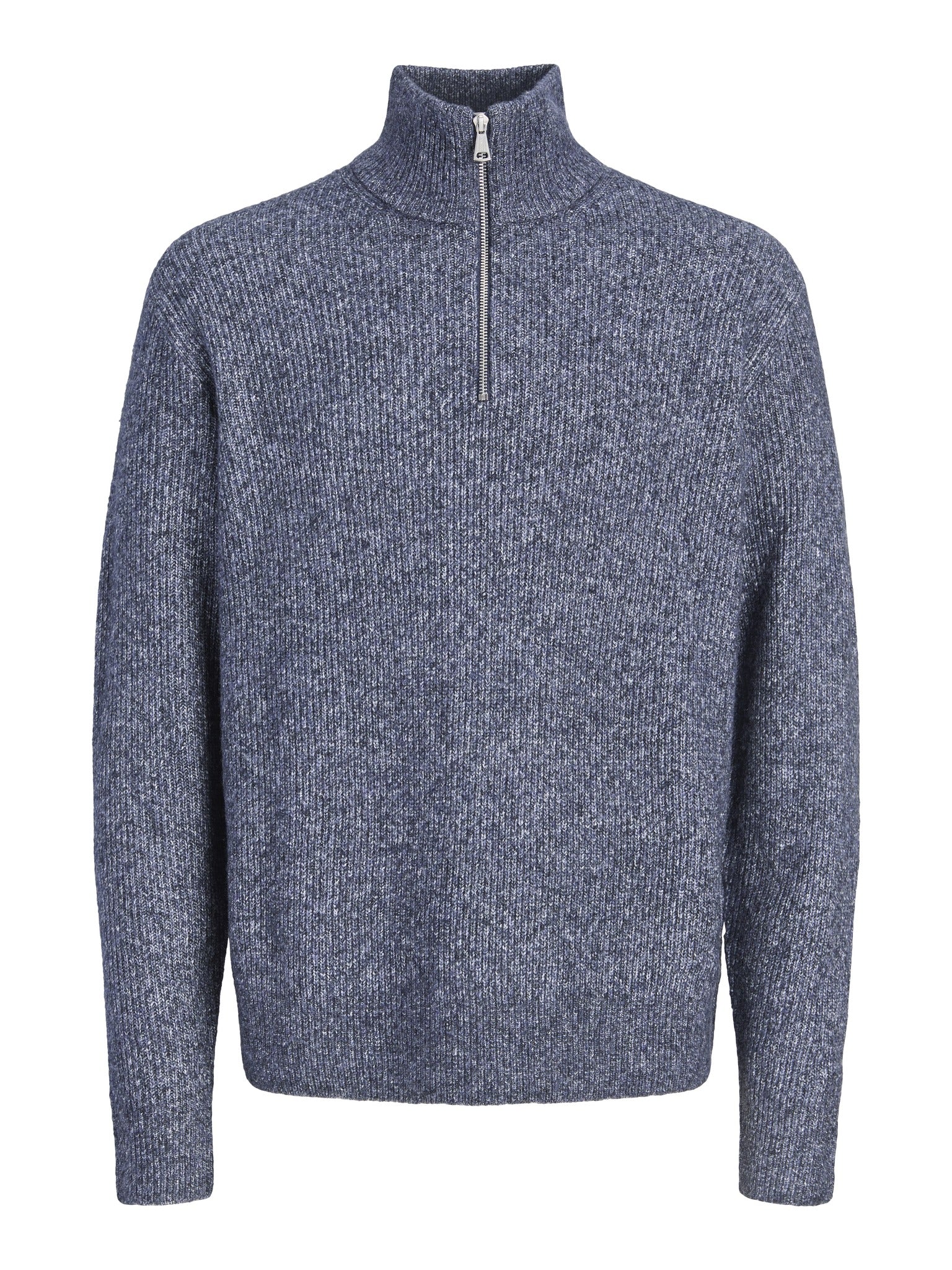 JACK & JONES Frederiksberg Ollie Knit Half Zip in Crown Blue front view