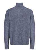 JACK & JONES Frederiksberg Ollie Knit Half Zip in Crown Blue back view