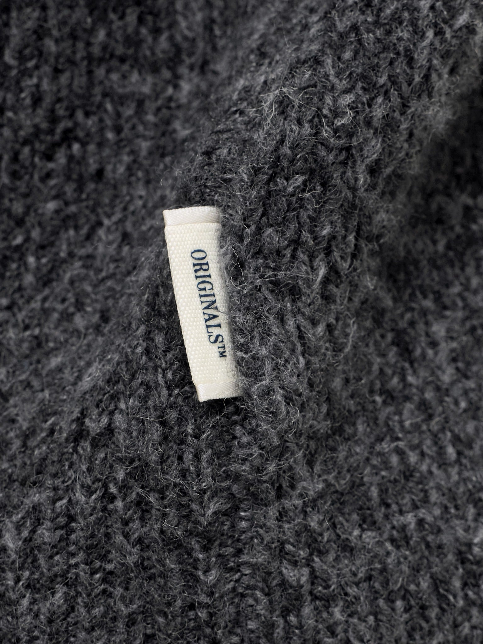 JACK & JONES Frederiksberg Ollie Knit Half Zip in Black textured knit detail