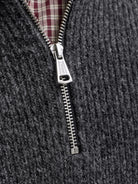JACK & JONES Frederiksberg Ollie Knit Half Zip in Black half zip detail