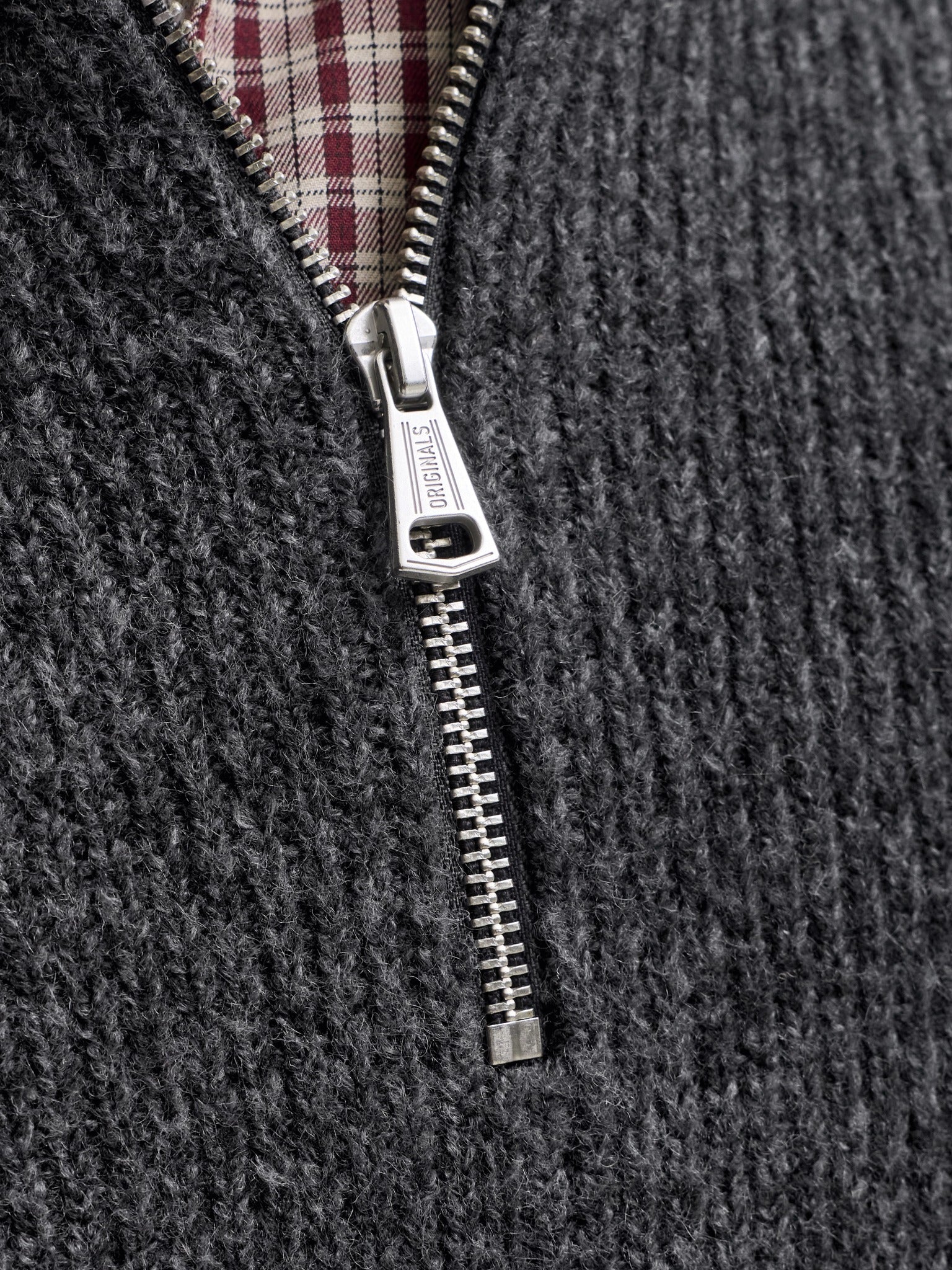 JACK & JONES Frederiksberg Ollie Knit Half Zip in Black half zip detail