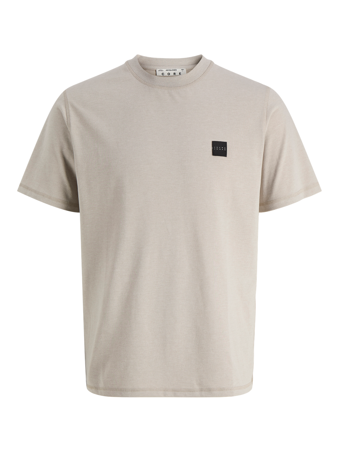 JACK & JONES Fusion Branding Melange T-Shirt in Dove front view