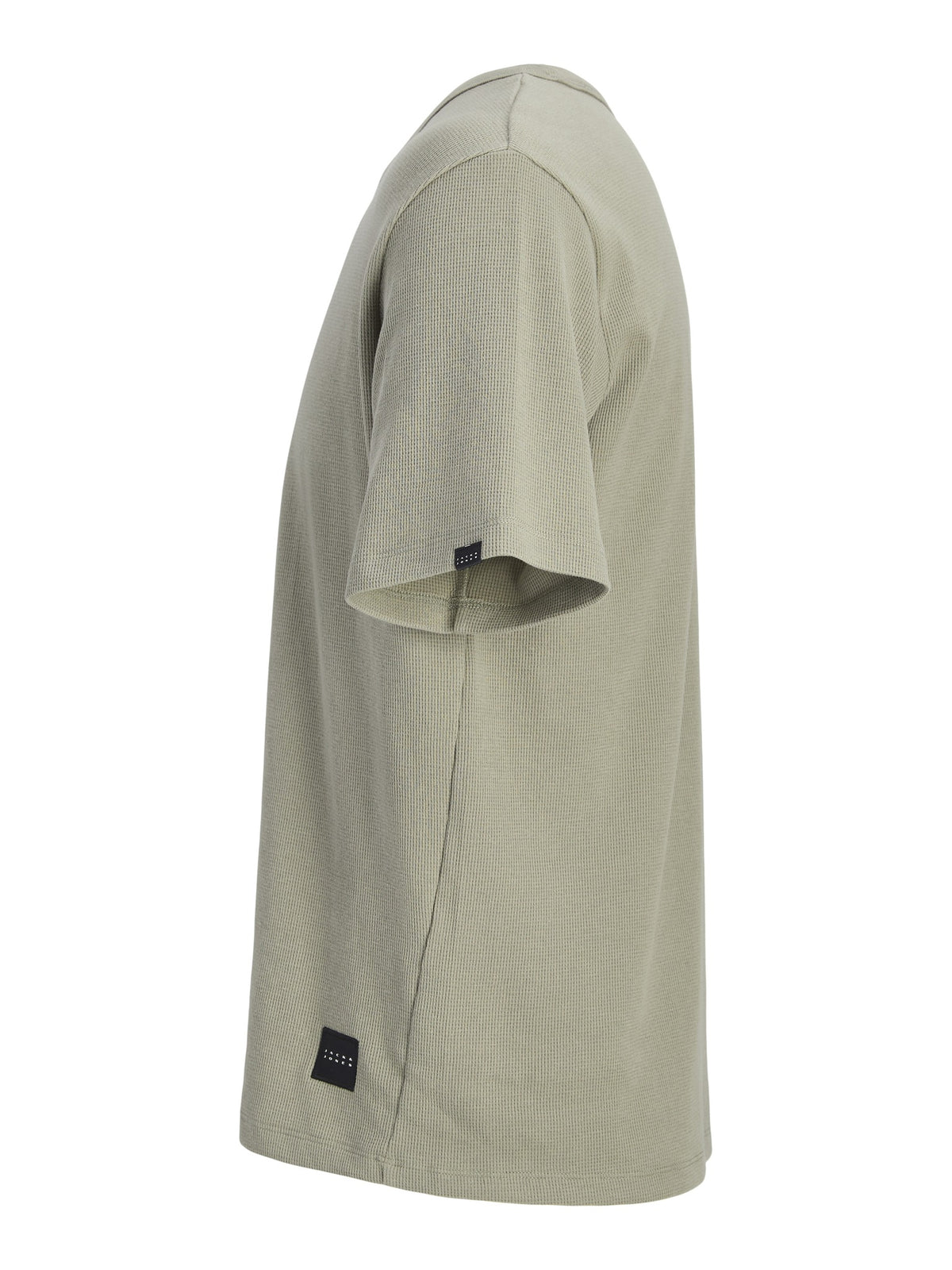 JACK & JONES Fusion Waffle Branded Crew Neck Tee in Vetiver textured fabric detail