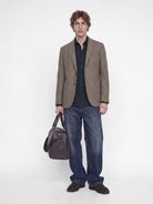 JACK & JONES Parker Corduroy Long Sleeve Shirt in Night Sky angled view
