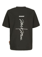 Jack Jones Youths Club Back Script Crew Neck Tee Junior in Peat back view