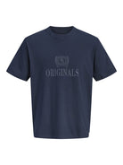 Jack Jones Youths Frederiksberg Monogram Crew Neck Tee Junior in Sky Captain front view
