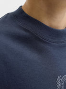 Jack Jones Youths Frederiksberg Monogram Crew Neck Tee Junior in Sky Captain crew neck detail