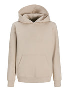 Jack Jones Youths Frederiksberg Monogram Junior Sweat Hoodie in Feather Gray front view