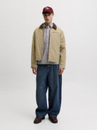 JACK & JONES Chamberi Worker Jacket in Kelp full length view