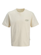 JACK & JONES Salamanco Photo Back Crew Neck Tee in Antique White front view