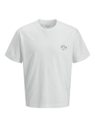 JACK & JONES Salamanco Photo Back Crew Neck Tee in Bright White front view