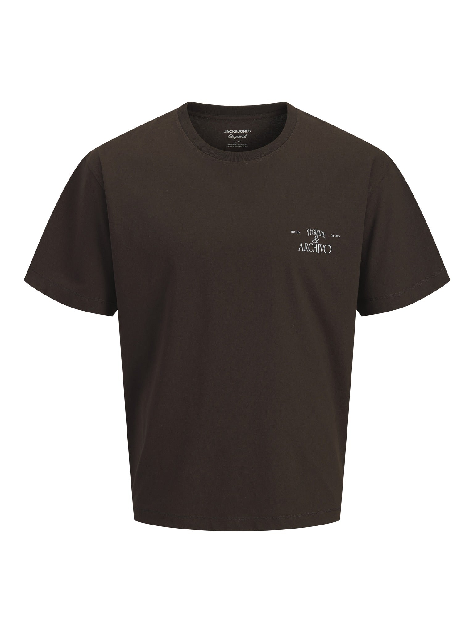 JACK & JONES Salamanco Photo Back Crew Neck Tee in Java front view