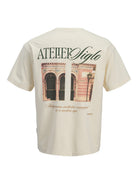 JACK & JONES Salamanco Photo Back Crew Neck Tee in Antique White back view