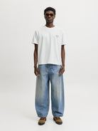 JACK & JONES Salamanco Photo Back Crew Neck Tee in Bright White full length model view