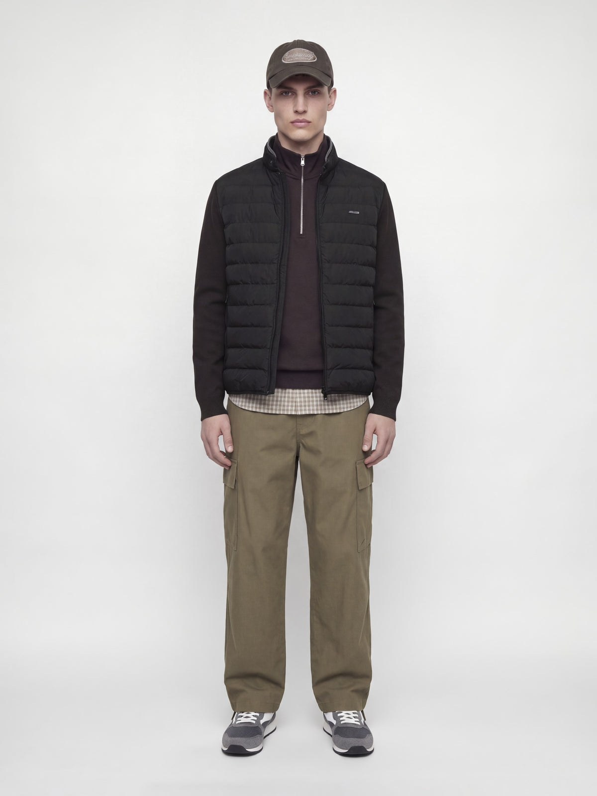 JACK & JONES Garry Hybrid Jacket in Black full length view