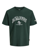 JACK & JONES Frederiksberg Bold Branding Crew Neck T-Shirt in Pine Grove front view
