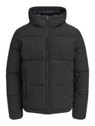 JACK & JONES Galaxy Puffer Jacket in Black front view