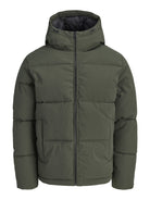 JACK & JONES Galaxy Puffer Jacket in Rosin front view