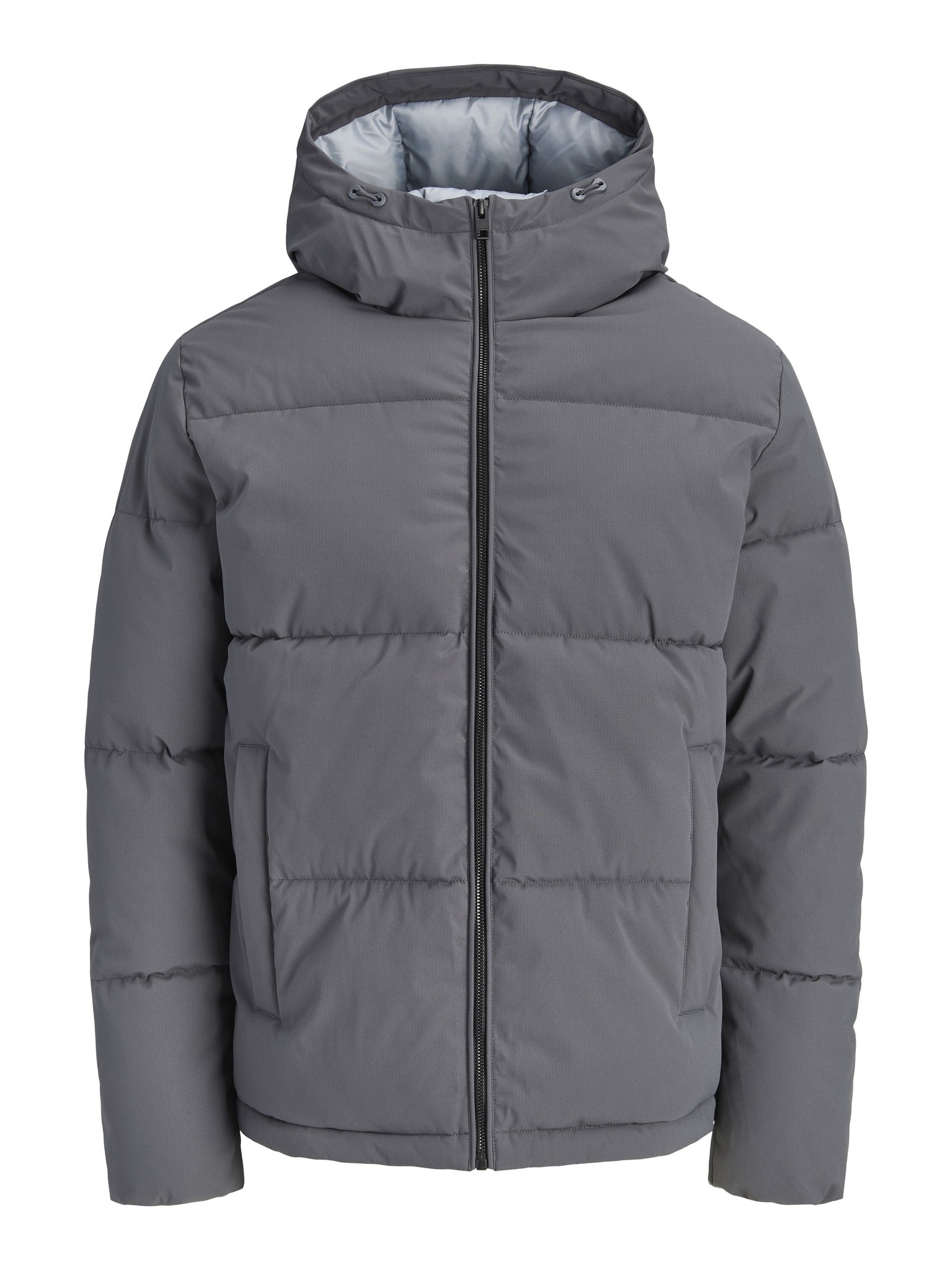 JACK & JONES Galaxy Puffer Jacket in Asphalt front view