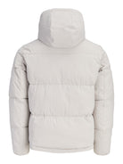 JACK & JONES Galaxy Puffer Jacket in Moonbeam back view
