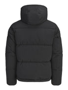 JACK & JONES Galaxy Puffer Jacket in Black back view