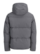 JACK & JONES Galaxy Puffer Jacket in Asphalt back view