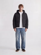 JACK & JONES Galaxy Puffer Jacket in Black upper body view