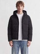 JACK & JONES Galaxy Puffer Jacket in Black full length view