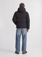 JACK & JONES Galaxy Puffer Jacket in Black back view on model