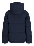 Back product view of the Jack Jones Junior Galaxy Boys Puffer Jacket in Sky Captain
