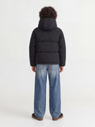 Back view of the Jack Jones Junior Galaxy Boys Puffer Jacket in Black
