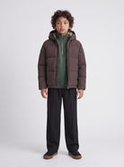Jack Jones Junior Galaxy Boys Puffer Jacket in Java upper body view