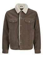 JACK & JONES Connor Corduroy Trucker Jacket in Walnut front view